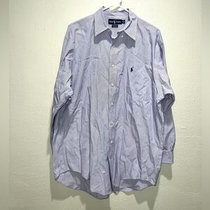 Ralph Lauren Yarmouth Purple White Strip Dress Shirt Button Down